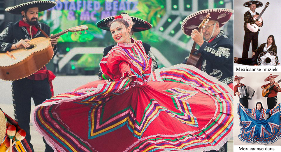 Papieren bloemen sarapes een mariachi band decor