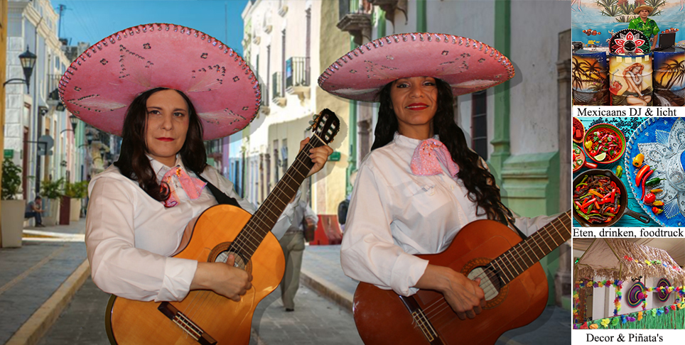 Papieren bloemen sarapes een mariachi band decor